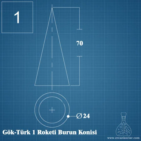 GÖK-TÜRK 1 MODEL ROKETİ gok turk 1 roketi burun konisi gok-turk-1-roketi-burun-konisi