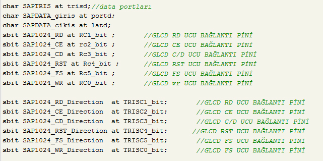 PIC18 ile GLCD EKRAN KÜTÜPHANESİ - (SAP1024B - T6963C) - MikroC pin bağlantıları copy Çalışmalarım - Yazılarım - Tecrubelerim
