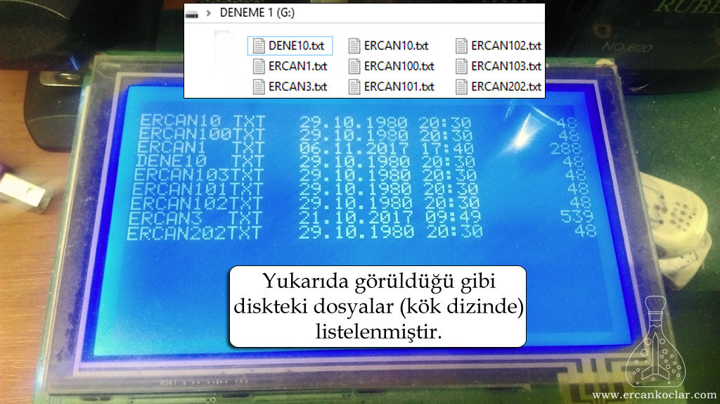 SD Kart ( SD Mode) ve Fat32 - MikroC Kütüphanesi fat32 dosya listeleme GLCD fat32-dosya-listeleme-GLCD