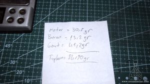 Roket bünyesinde bulunan malzemelerin oluşturacağı toplam ağırlık görülmektedir.