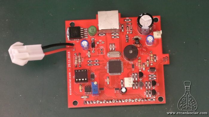 ısı kontrol devresi tüm kompenantlar lehimlendikten sonra görülmektedir.,Temperature, Isı